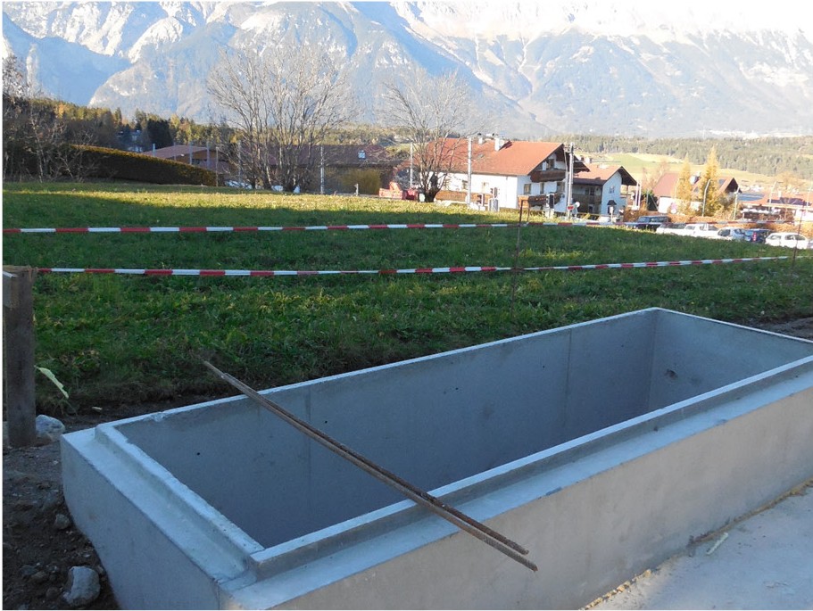 Betonlichtschacht auf Baustelle